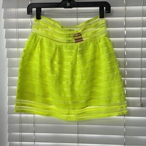 San Joy Vibrant Lime A-Line Skirt Sz L